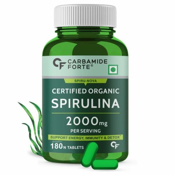 Carbamide Forte 100% Organic Spirulina Tablets 2000mg Per Serving – 180 Tablets