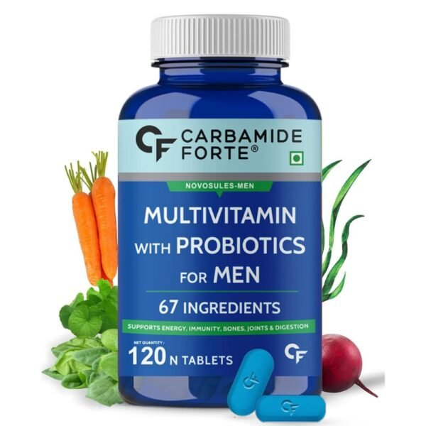 Carbamide Forte Multivitamin for Men (120 Veg Tablets) for Immunity & Energy with 67 Ingredients |Multi Vitamins, Minerals, Probiotics, Superfoods, Fruits & Vegetable Blend