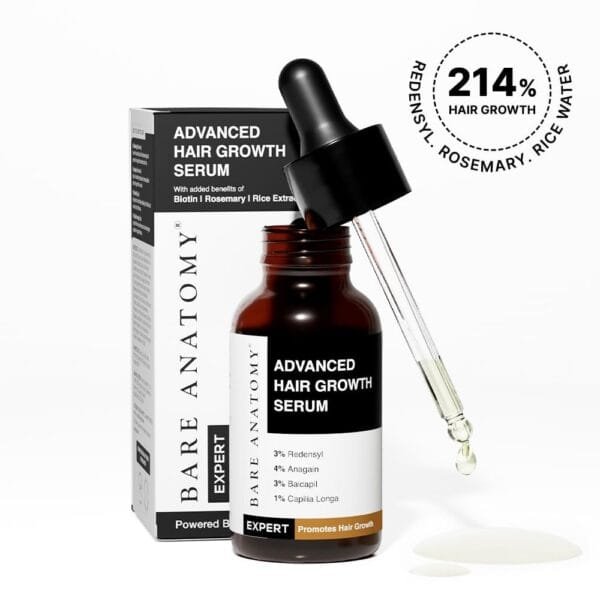 Bare Anatomy Advanced Hair Growth Serum | 3% Redensyl + 4% Anagain + 3% Baicapil + 1% Capilia Longa, Rosemary