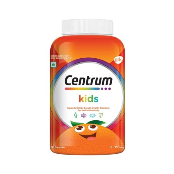 Centrum Kids, World’s No.1 Multivitamin with Probiotics, Vitamin C & 11 other nutrients for Immunity, Healthy Digestion & Eye Health (Veg) – 50 Gummies