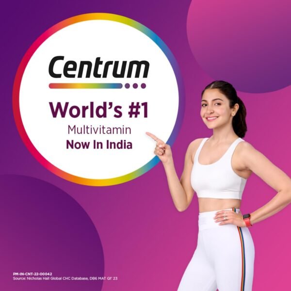 Centrum Women, World’s No.1 Multivitamin with Biotin, Vitamin C & 21 vital Nutrients for Overall Health, Radiance, Strong Bones & Immunity (Veg) Pack of 50 tablets