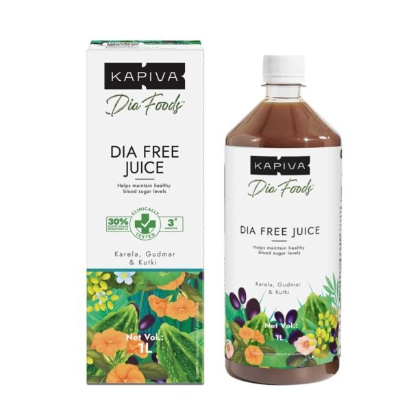 Kapiva Dia Free Juice, 1L | Clinically Proven Diabetes Care | Amla, Karela, Jamun, Guduchi & 7 More