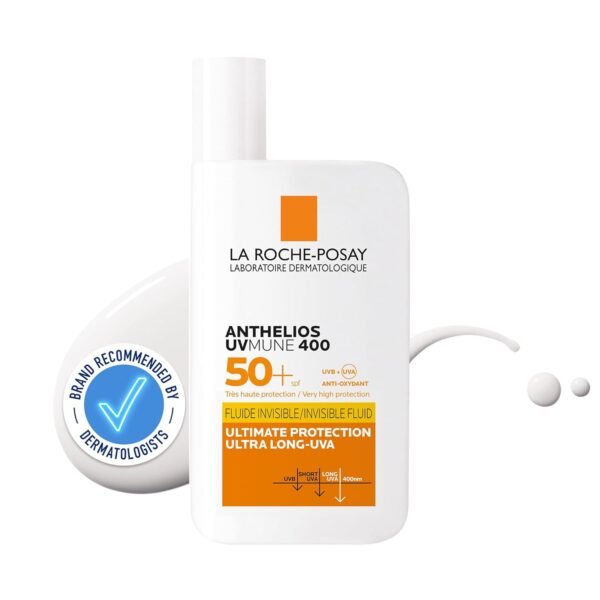 La Roche-Posay Anthelios UVMune 400 SPF 50+ Invisible Fluid Water + Sweat Resistant, 50ml