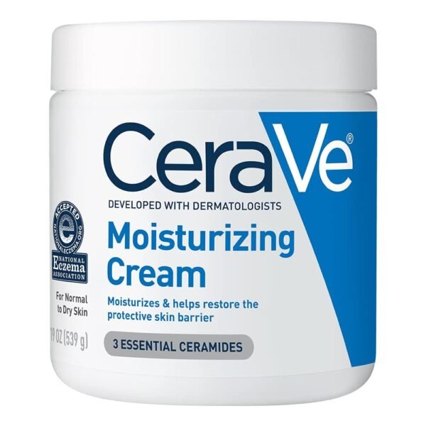 CeraVe® Moisturizing Cream | Body and Face Moisturizer for Dry Skin | Body Cream with Hyaluronic Acid and Ceramides | Daily Moisturizer | Oil-Free | Fragrance Free | Non-Comedogenic | 19 Ounce