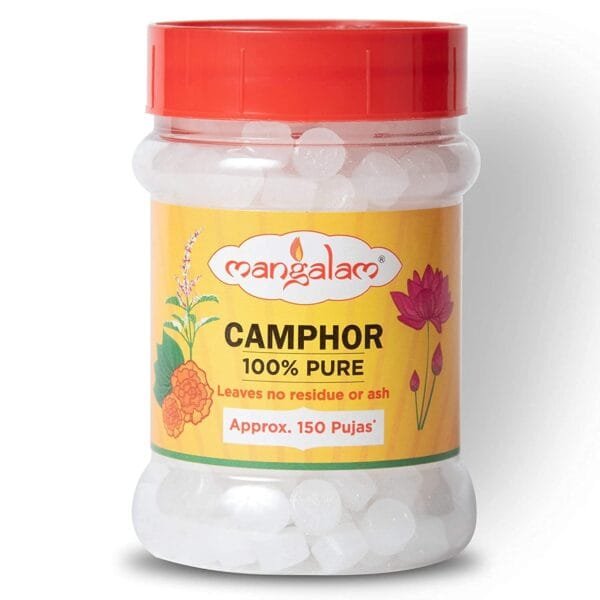 Mangalam Camphor/ Kapur Tablet 100g Jar for Pooja Samagri | 100% Pure | High Quality | Pack of 1