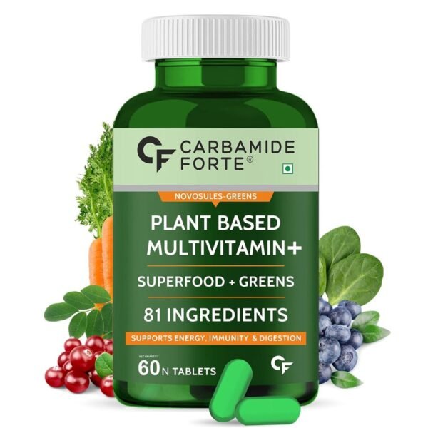 Carbamide Forte Plant Based Multivitamin Tablets (60 Veg Tablets) for Men & Women for Immunity, Energy & Detox