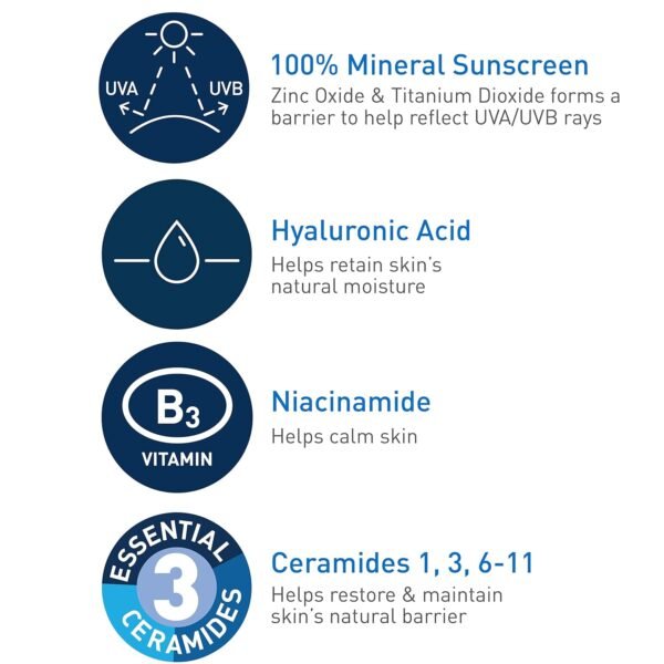 CeraVe® Hydrating Mineral Sunscreen with Sheer Tint | Tinted Mineral Sunscreen with Zinc Oxide & Titanium Dioxide | Blends Seamlessly For Healthy Glow | Tinted Moisturizer with SPF 30 | 1.7 Fluid Ounce