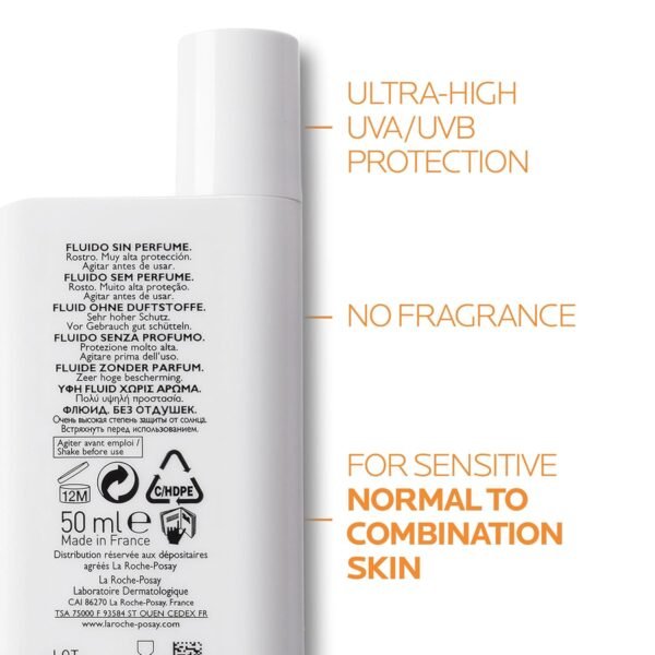 La Roche-Posay Anthelios UVMune 400 SPF 50+ Invisible Fluid Water + Sweat Resistant, 50ml