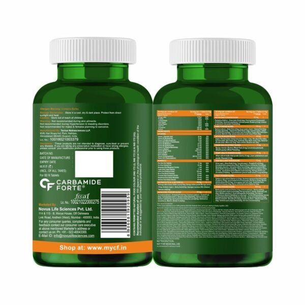 Carbamide Forte Plant Based Multivitamin Tablets (60 Veg Tablets) for Men & Women for Immunity, Energy & Detox