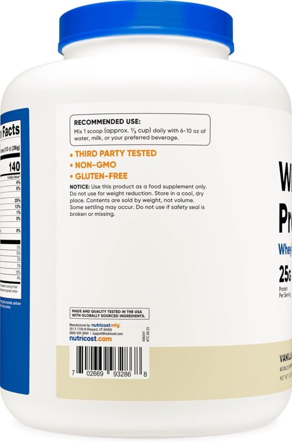 Nutricost Whey Protein Powder, Vanilla, 5 pounds – Whey Protein Concentrate