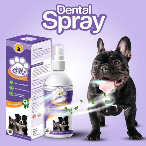 Tail & Collar Club Dental Spray for Dogs & Cats – Fight Against Bad Breath, Plaque, Tartar & Gum Disease Without Brushing (Pack of 1)