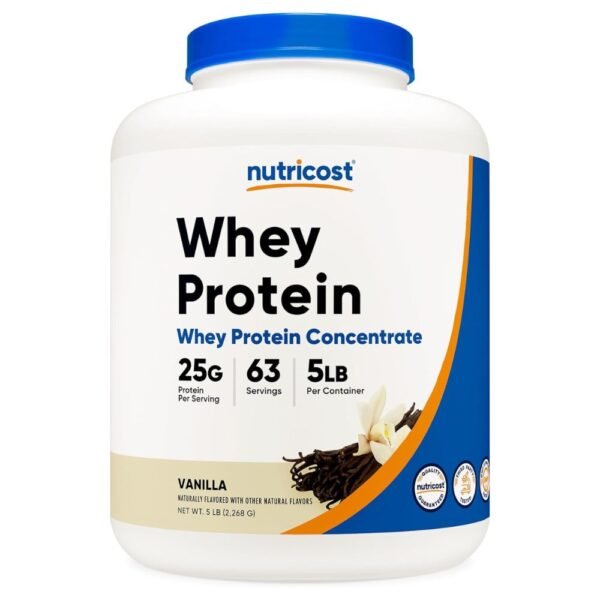 Nutricost Whey Protein Powder, Vanilla, 5 pounds – Whey Protein Concentrate