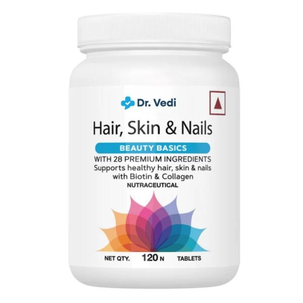 Dr. Vedi® Women’s Hair, Skin & Nails For Stronger Hair, Clearer Skin, and Healthier Nails | 120 Tablets