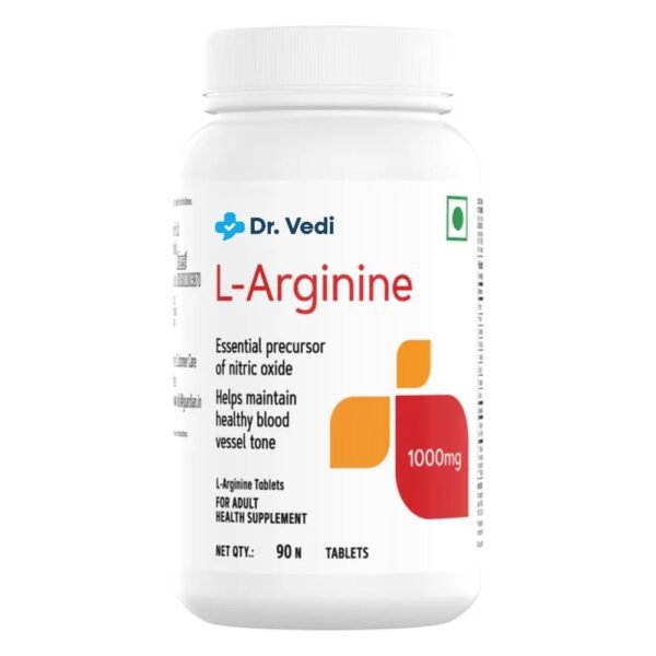 Dr. Vedi® L-Arginine 1000mg Boosts Energy & Endurance | Improves Blood Flow | 90 Tablets