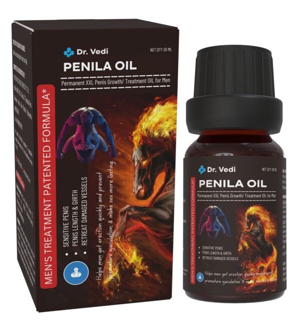 Dr. Vedi® Penila Oil for Penis Enlargement or Hyper Sensitive Penis Treatment | Men’s Massage Oil | Penis Becomes Longer, Thicker & Plumb | Enhance Sex Time Upto Proven 40+ Minutes in Just 7 Days Patented Formula* | Care Delay Performance | Boost Strength (Massage oil 30ml/1 fl oz)